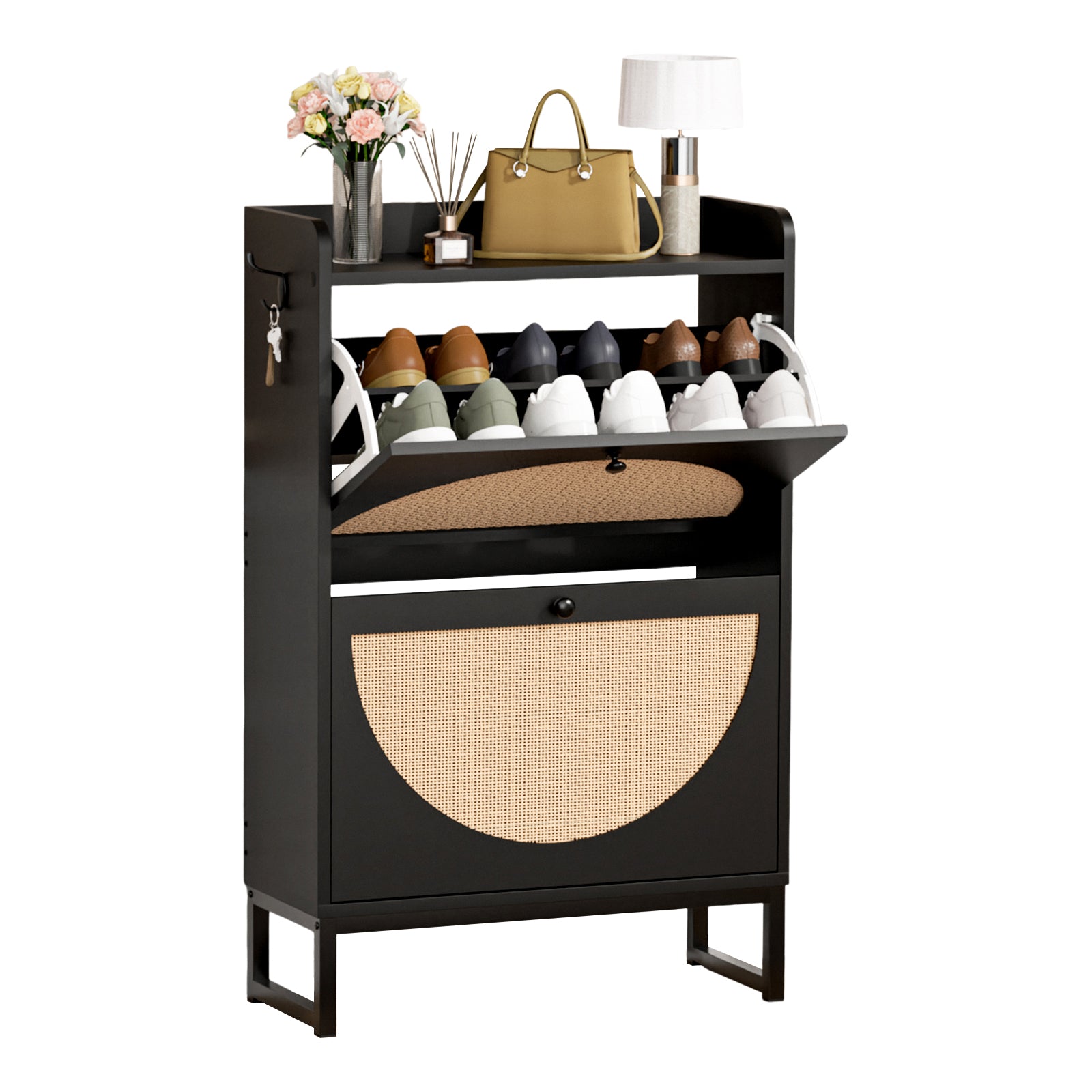 COMHOMA Shoe Storage Cabinet with 3 Flip Drawers