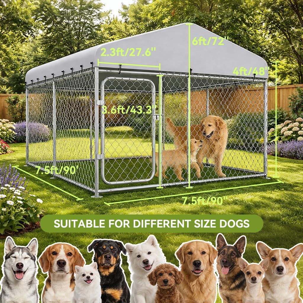 COMHOMA Outdoor Dog Kennel with Roof OT-GD05