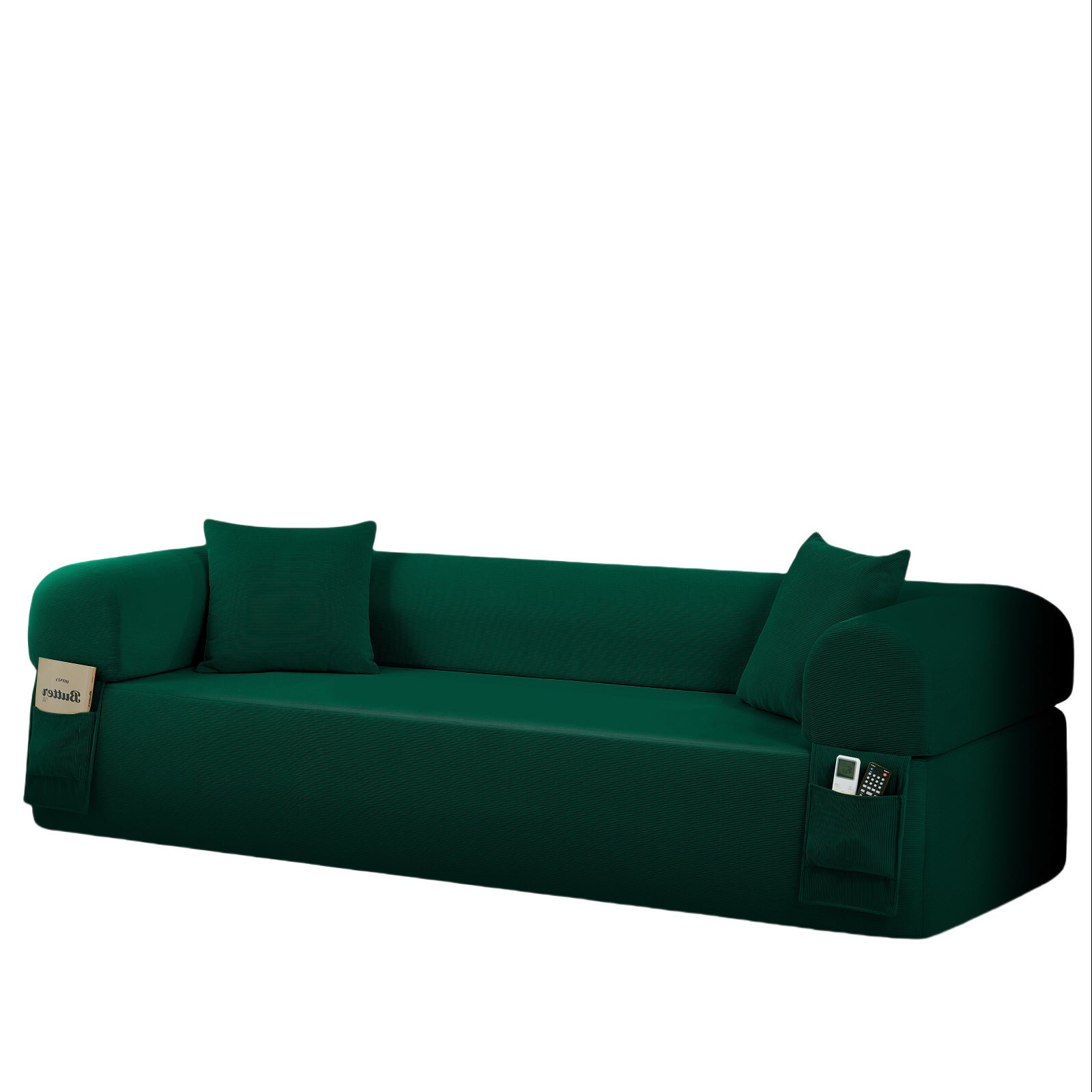 Spring Sofa with High-Quality Fabric, Pillows & Storage - Pocketed Springs, High-Density Foam, for Living Room, Apartment or Studics,Green.