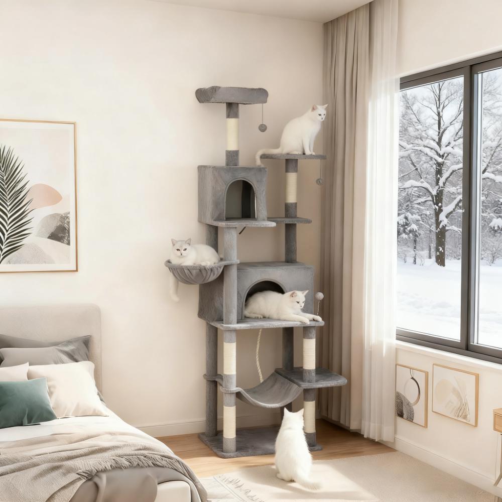 80' Tall Cat Tree Multi-Level Cat Tower