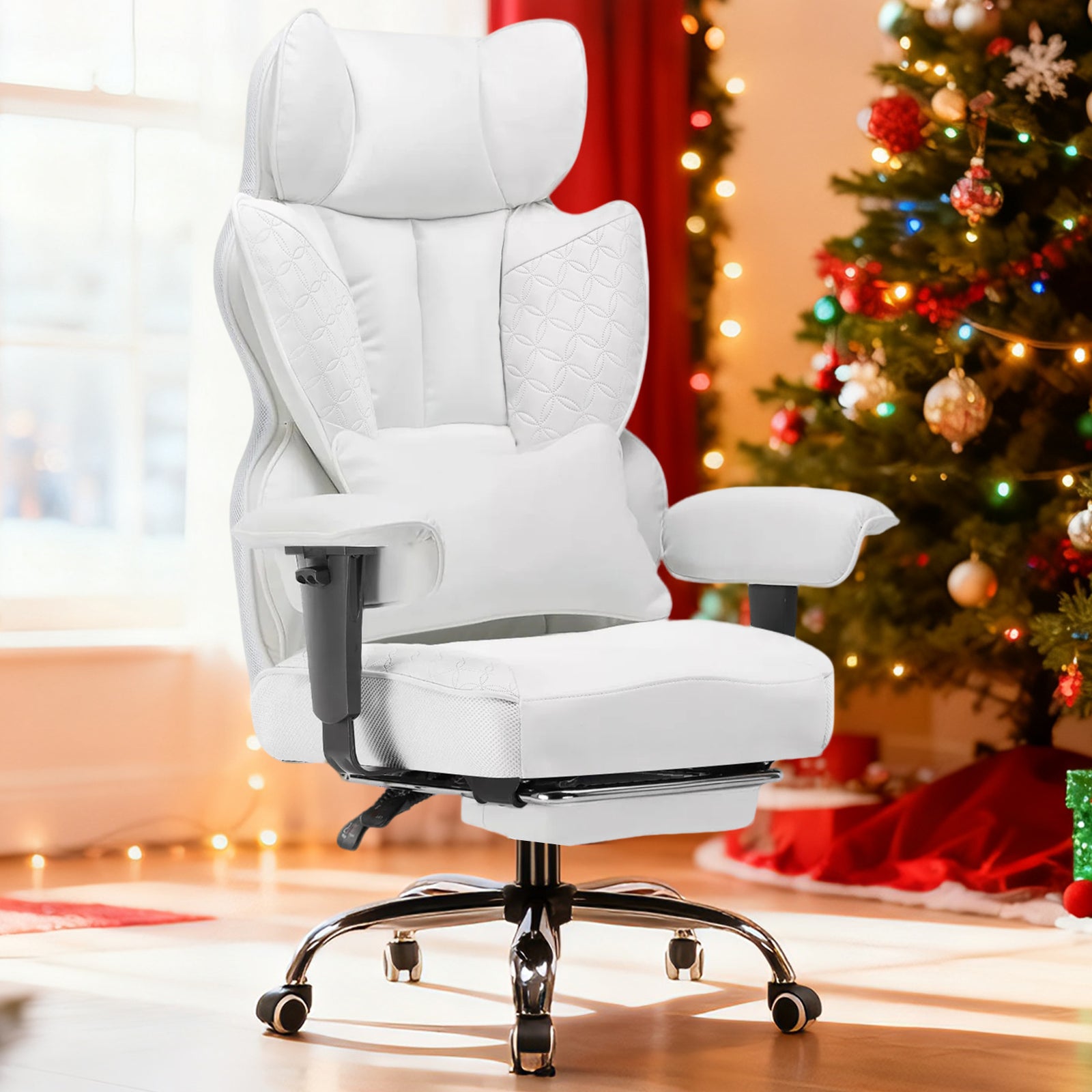 COMHOMA Upgraded Big and Tall Office Chair 400LBS with Pillow, Adjustable Armrest CH510