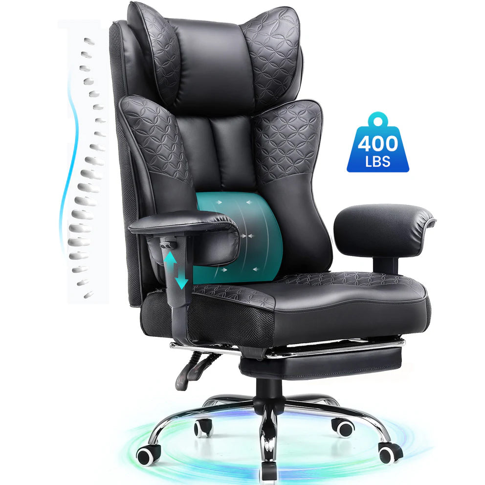 Big Headrest 400LBS Big and Tall Office Chair CH610 COMHOMA