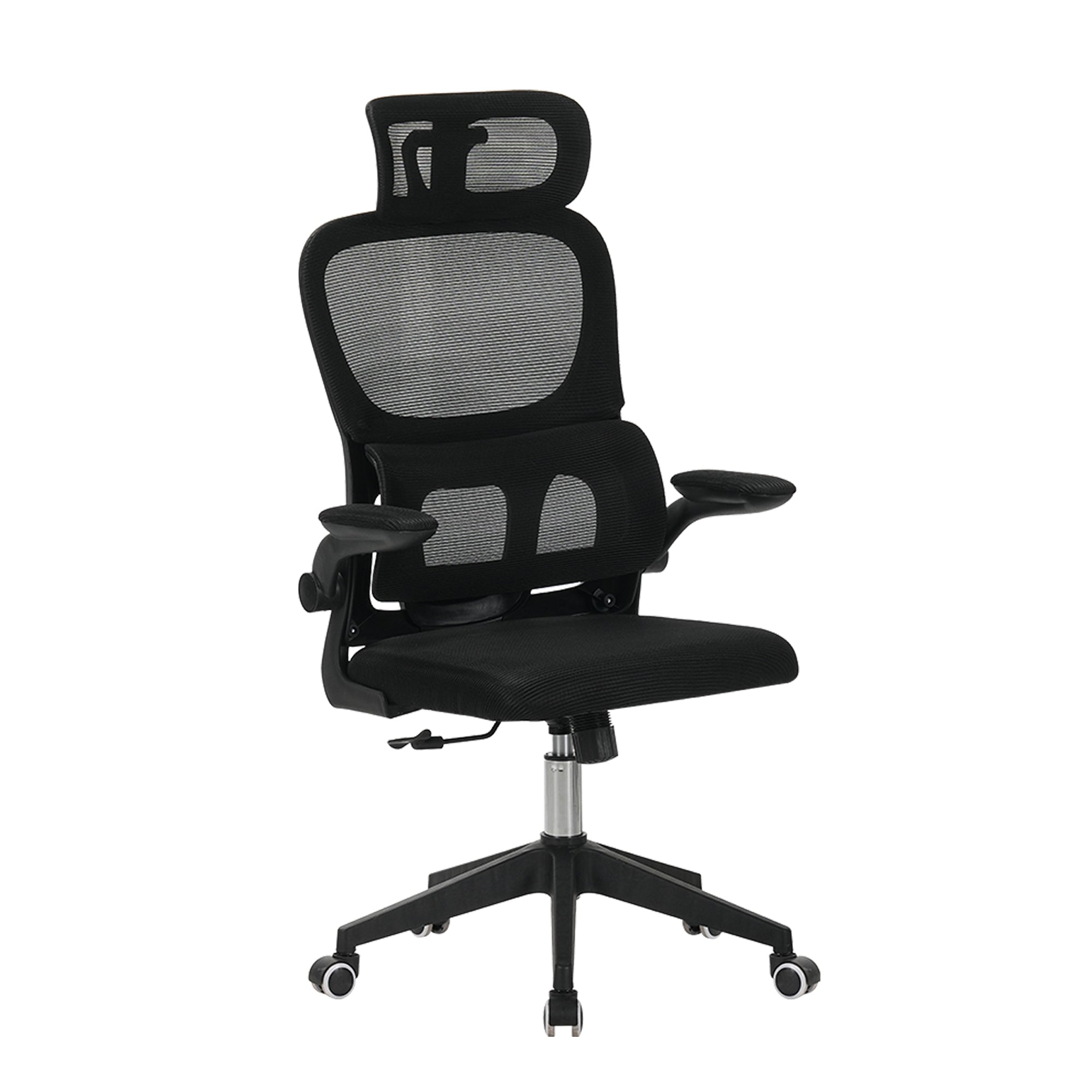 High Back Ergonomic Office Chair with Mesh Fabric, Black, Big and Tall Design for Home Office, Task Chair with Tilt Function, 3D Headrest, Lumbar Support, Swivel Rolling Chair