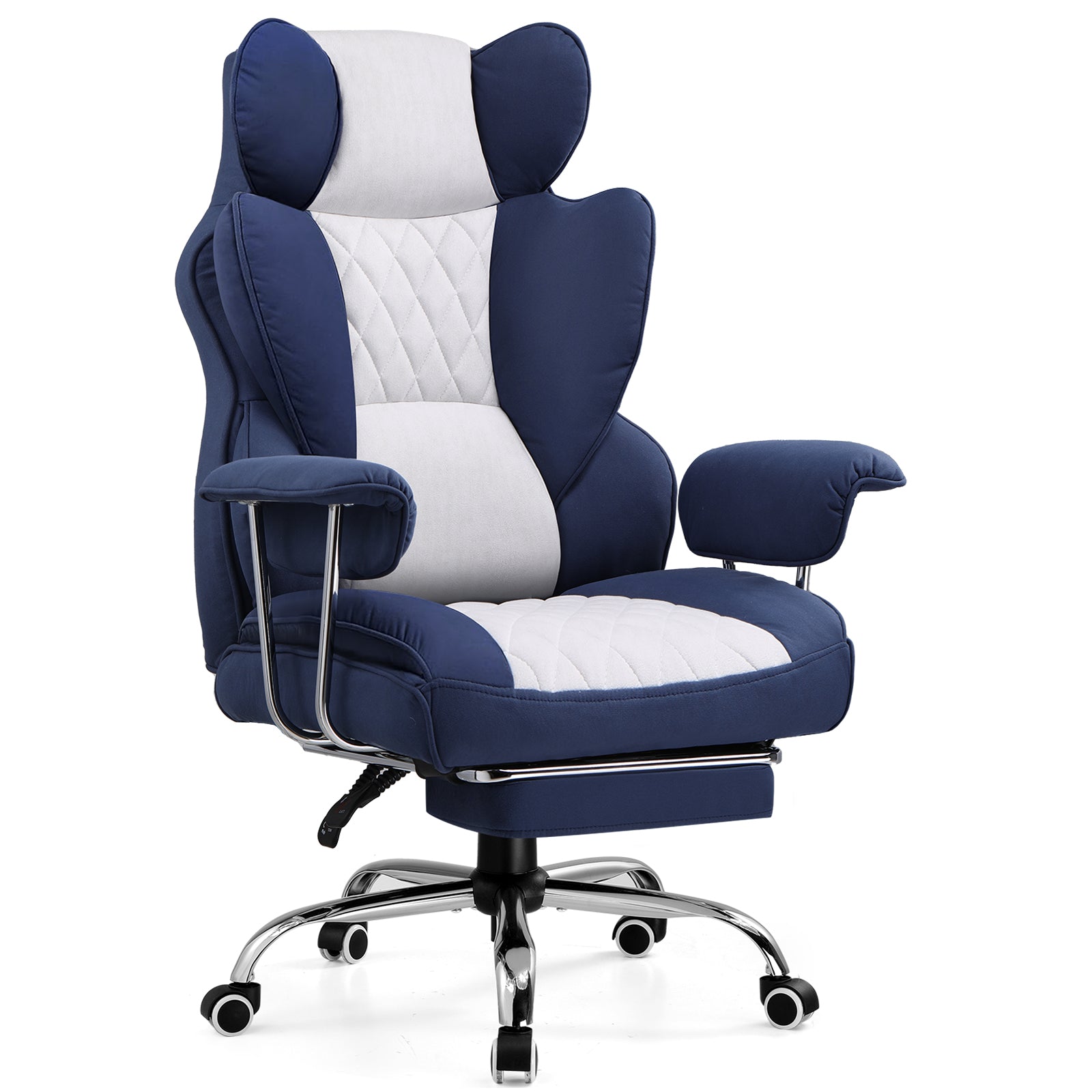 COMHOMA Leather Game & Office Chair with Lumbar Support & Adjustable Footrest GT205