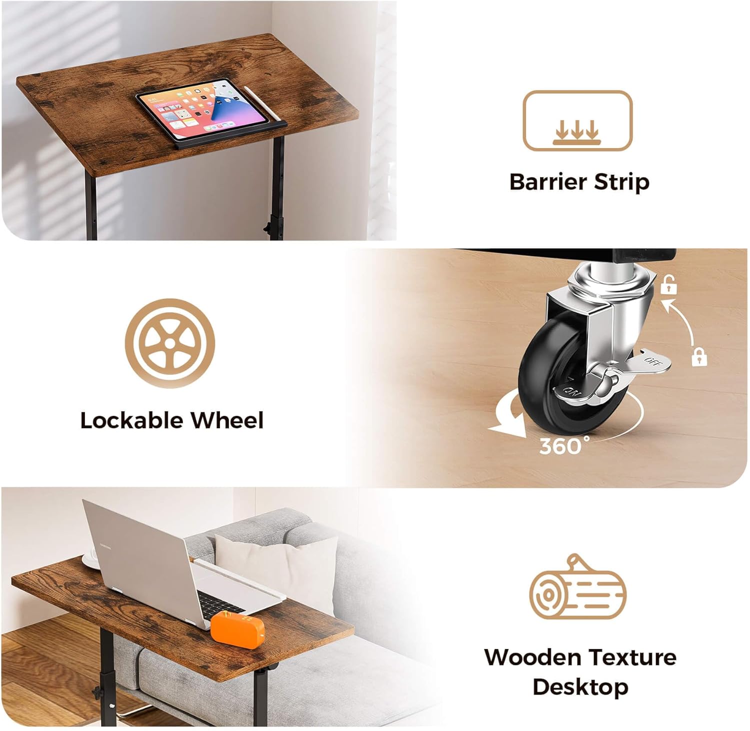 COMHOMA Small Adjustable Standing Desk & Tiltable Tabletop DH005