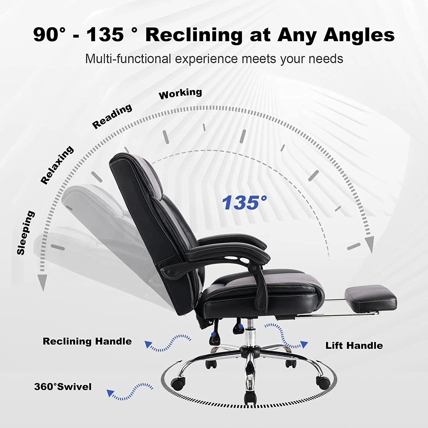 COMHOMA Office Chair with Footrest CH8252