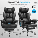 COMHOMA Upgraded Big and Tall Office Chair 400LBS with Pillow, Adjustable Armrest CH510