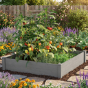 Raised Garden Bed 48x48x10'', Outdoor Wood Planter Box Over Floor, Tool-Free Assembly