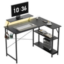 COMHOMA® Reversible Office Gaming Desk with RGB LED Lighting, Hooks and Cup Holder DL007/DL008/DL009