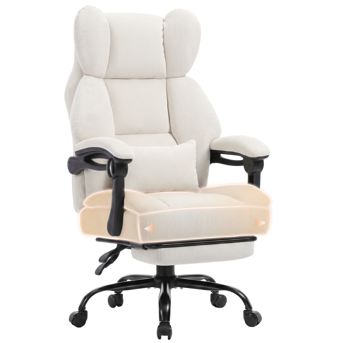 COMHOMA® Big and Tall Ergonomic Office Chair with Linkage Armrest & Wide Seat