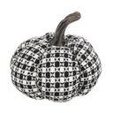 7x7x6.7' Fabric Black-White Plaid Pumpkin Decor, for Holiday Halloween Decoration