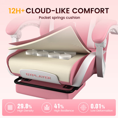 GTPLAYER Gaming Chair with Pocket Spring Cushion & Footrest GT905