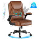 Cloudrest Pro Rocking Leather Office Chair with Back Support and Adjustable Armrests, for Short People Use CH228