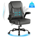 Cloudrest Pro Rocking Leather Office Chair with Back Support and Adjustable Armrests, for Short People Use CH228