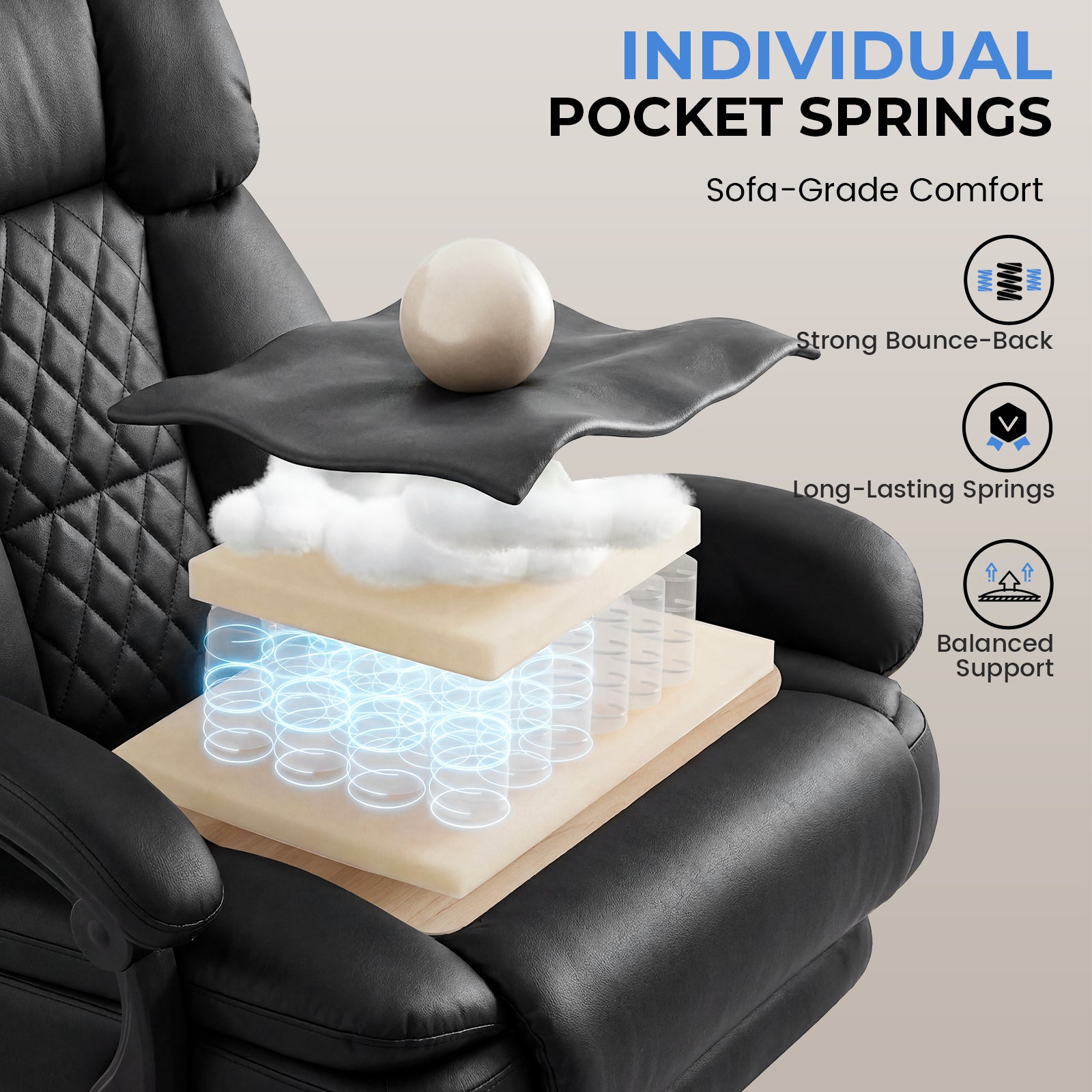 Cloudrest Pro Executive Big and Tall Office Chair with Linkage Armrests 90°-145° CH1001
