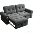 Multi-Functional 77-Inch Convertible Sofa Bed in Dark Grey Chenille Fabric for Living Room or Bedroom Use