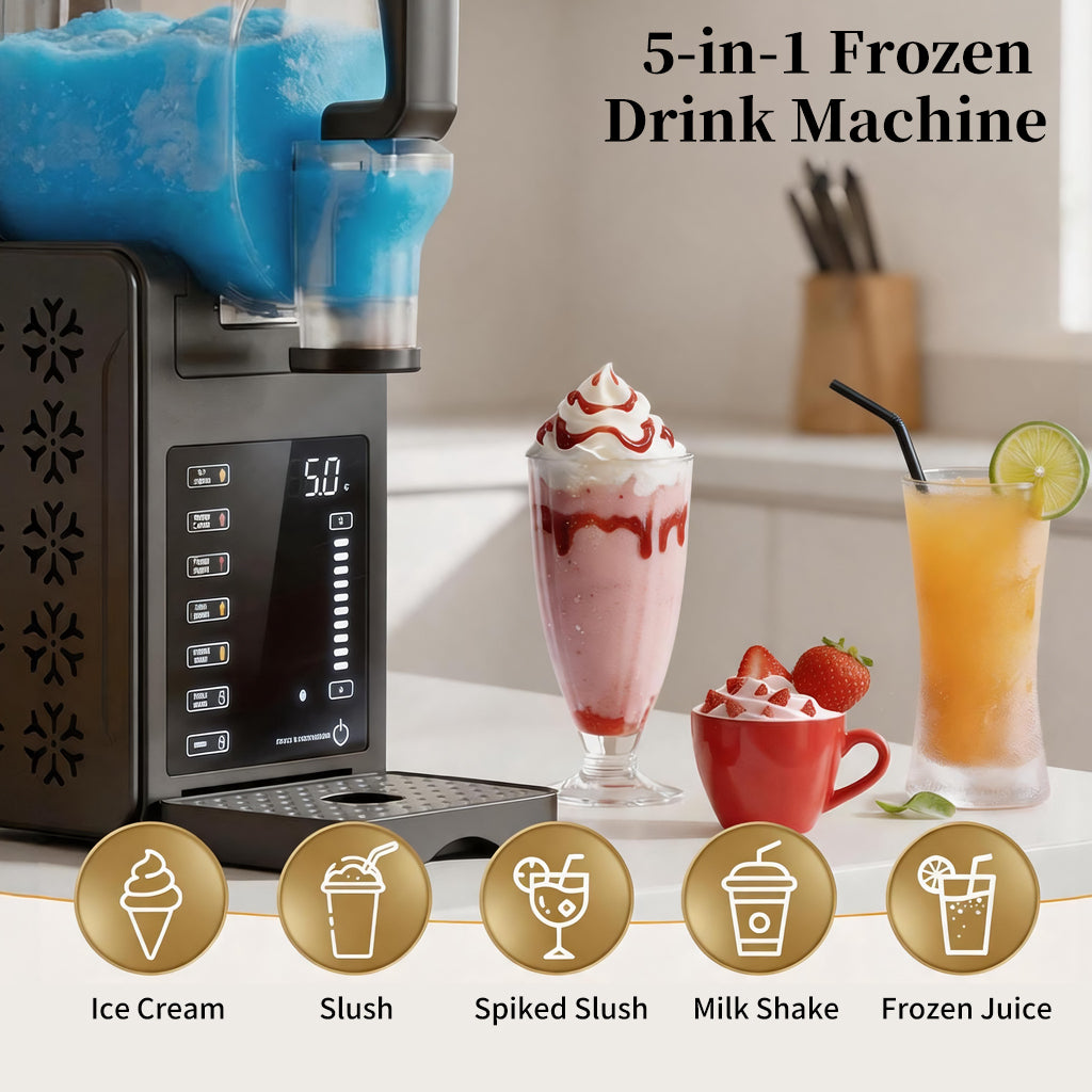 COMHOMA Frozen Drink & Slushie Machine with RapidChill Technology | 88 oz. | 5 Preset Programs, EH04