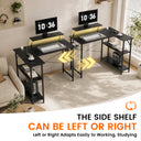 COMHOMA® Reversible Office Gaming Desk with RGB LED Lighting, Hooks and Cup Holder DL007/DL008/DL009