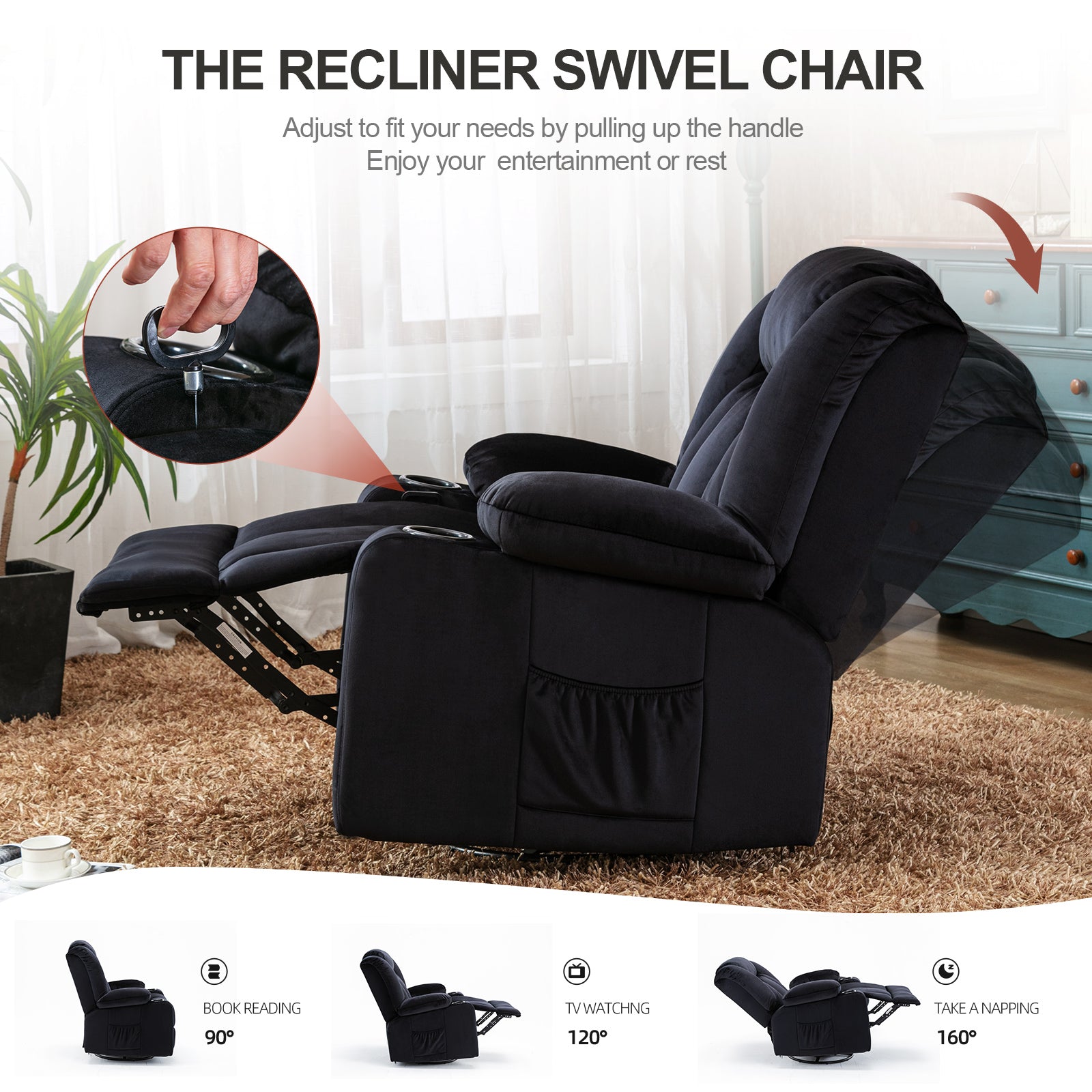 COMHOMA Massage Swivel Recliner H1148