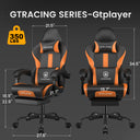 GTPLAYER Gaming Chair with Pocket Spring Cushion & Footrest GT905