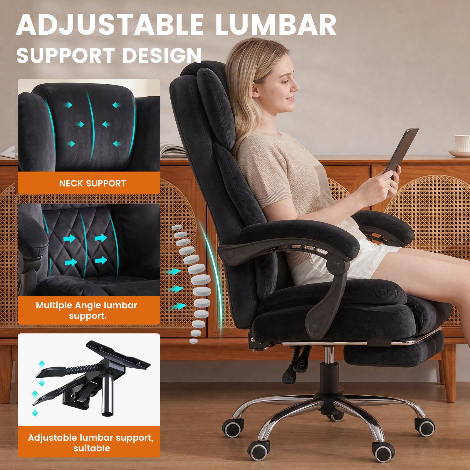 Cloudrest Pro Executive Big and Tall Office Chair with Linkage Armrests 90°-145° CH1001