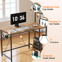 COMHOMA® Reversible Office Gaming Desk with RGB LED Lighting, Hooks and Cup Holder DL007/DL008/DL009