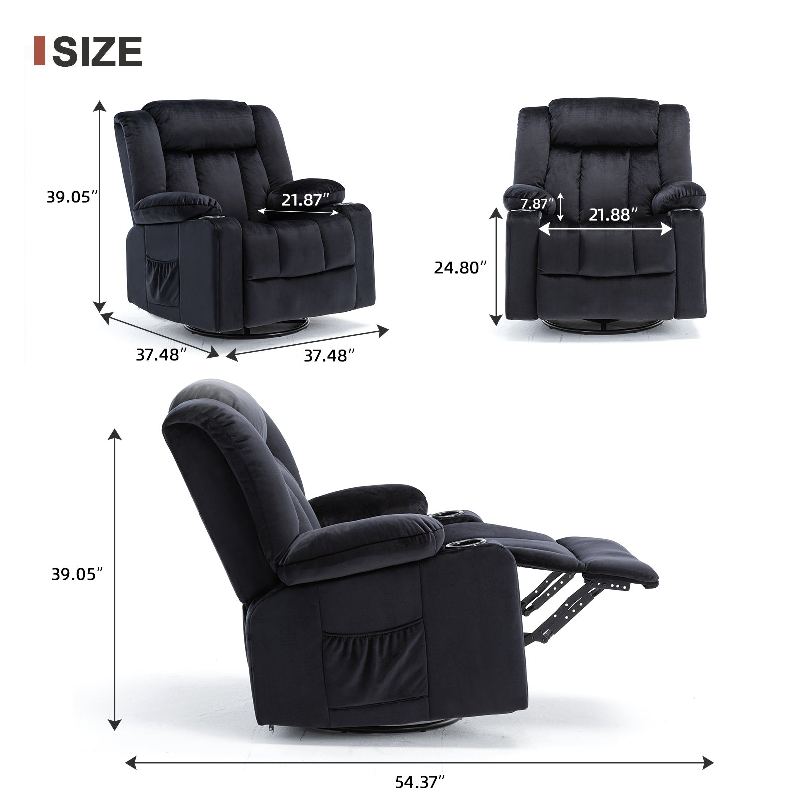 COMHOMA Massage Swivel Recliner H1148