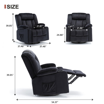 COMHOMA Recliner with Swivel, Massage & Heat H1148