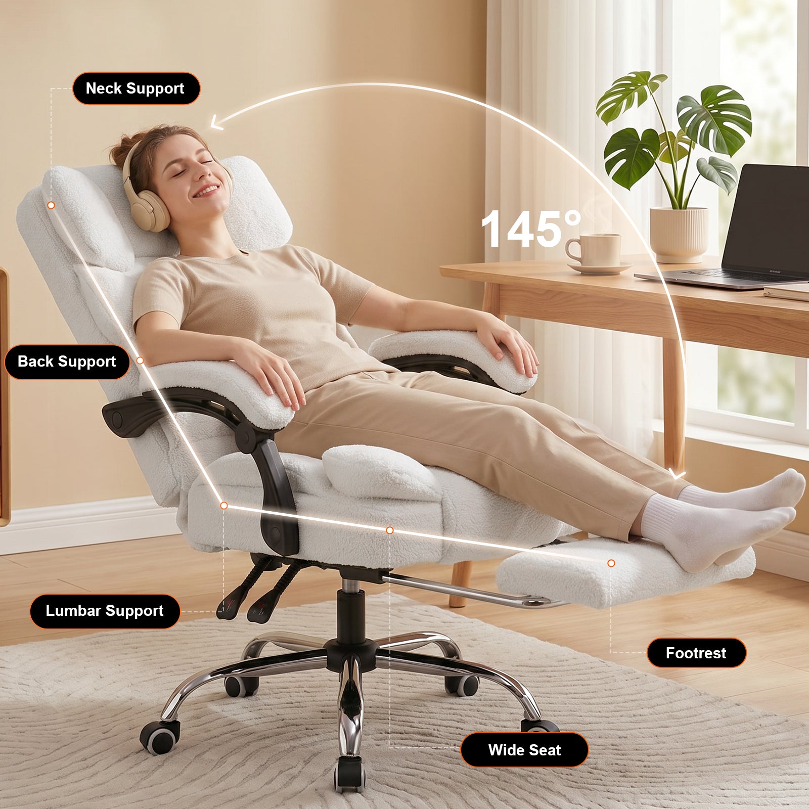 Cloudrest Pro Executive Big and Tall Office Chair with Linkage Armrests 90°-145° CH1001