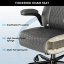 Cloudrest Pro Rocking Leather Office Chair with Back Support and Adjustable Armrests, for Short People Use CH228