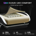 GTPLAYER Gaming Chair with Pocket Spring Cushion & Footrest GT905