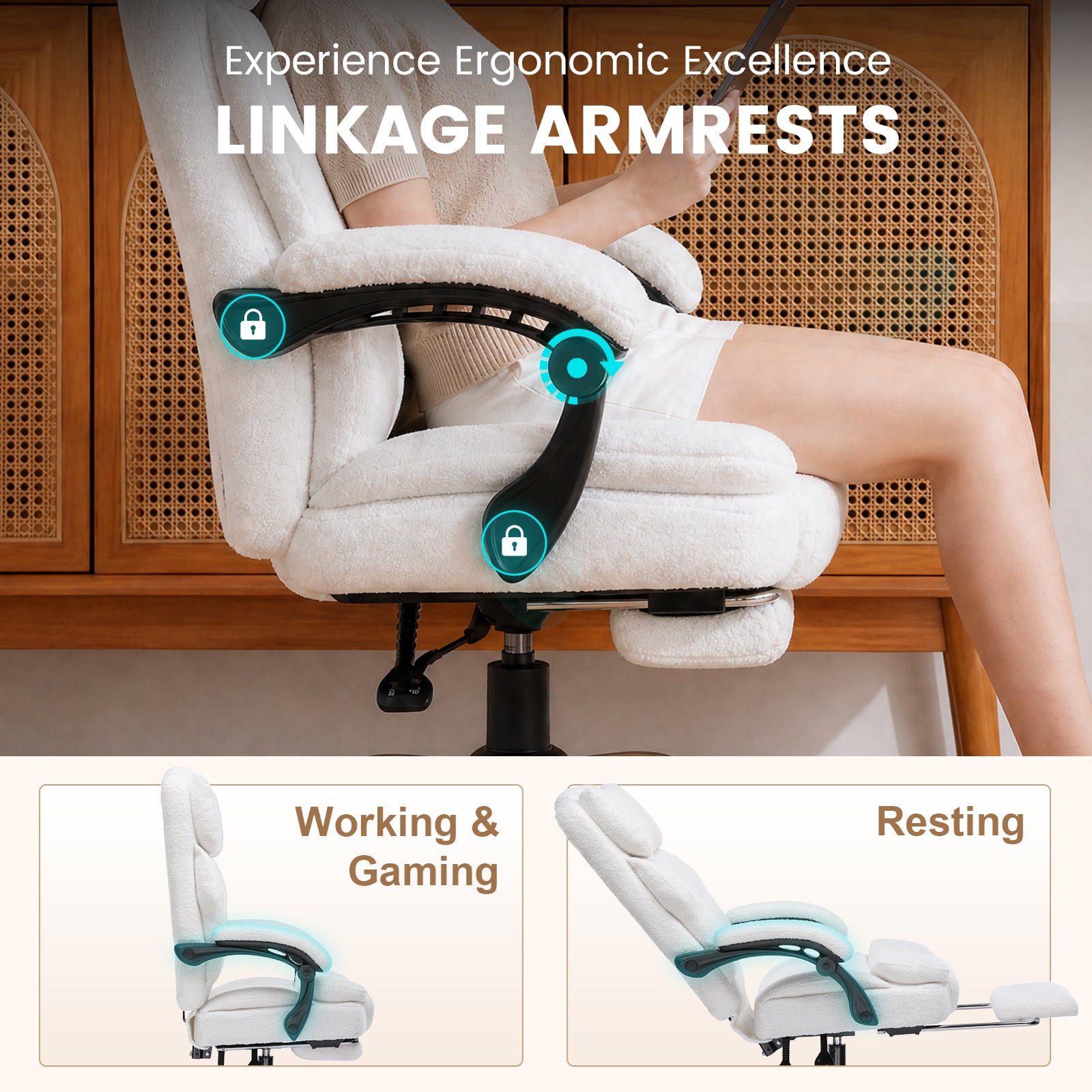 Cloudrest Pro Executive Big and Tall Office Chair with Linkage Armrests 90°-145° CH1001