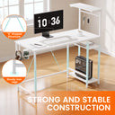 COMHOMA® Reversible Office Gaming Desk with RGB LED Lighting, Hooks and Cup Holder DL007/DL008/DL009