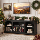 COMHOMA 71"/70"/59" TV Stand up to 80 Inch TV, Modern Farmhouse Entertainment Center with Open Storage Shelves and Cable Management Holes for Living Room H1004