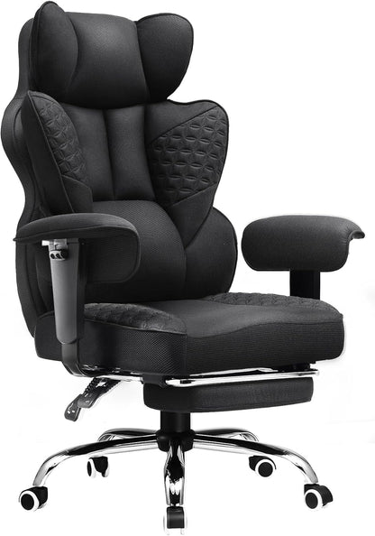 COMHOMA Upgraded Big and Tall Office Chair 400LBS with Pillow, Adjustable Armrest CH510/CH511