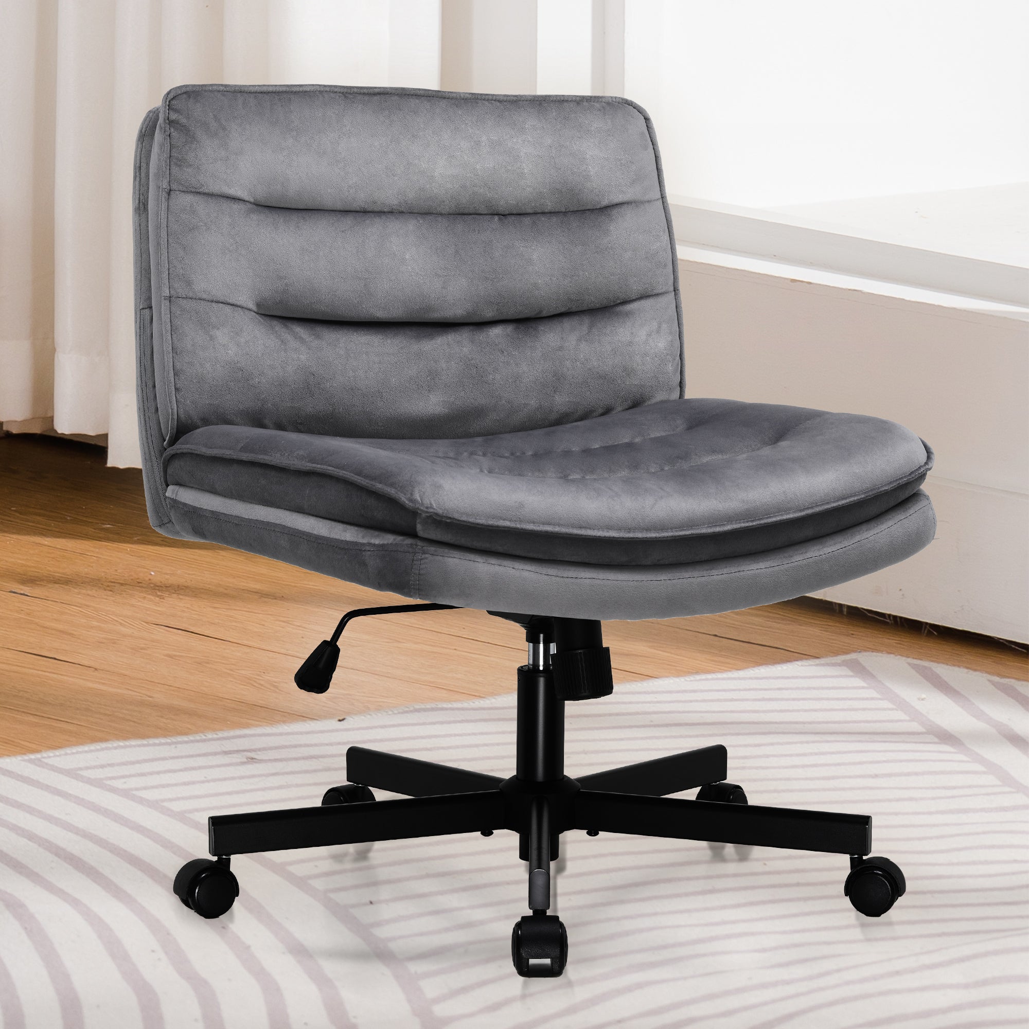 COMHOMA Armless Adjustable Criss Cross Vanity Computer Chair CH310