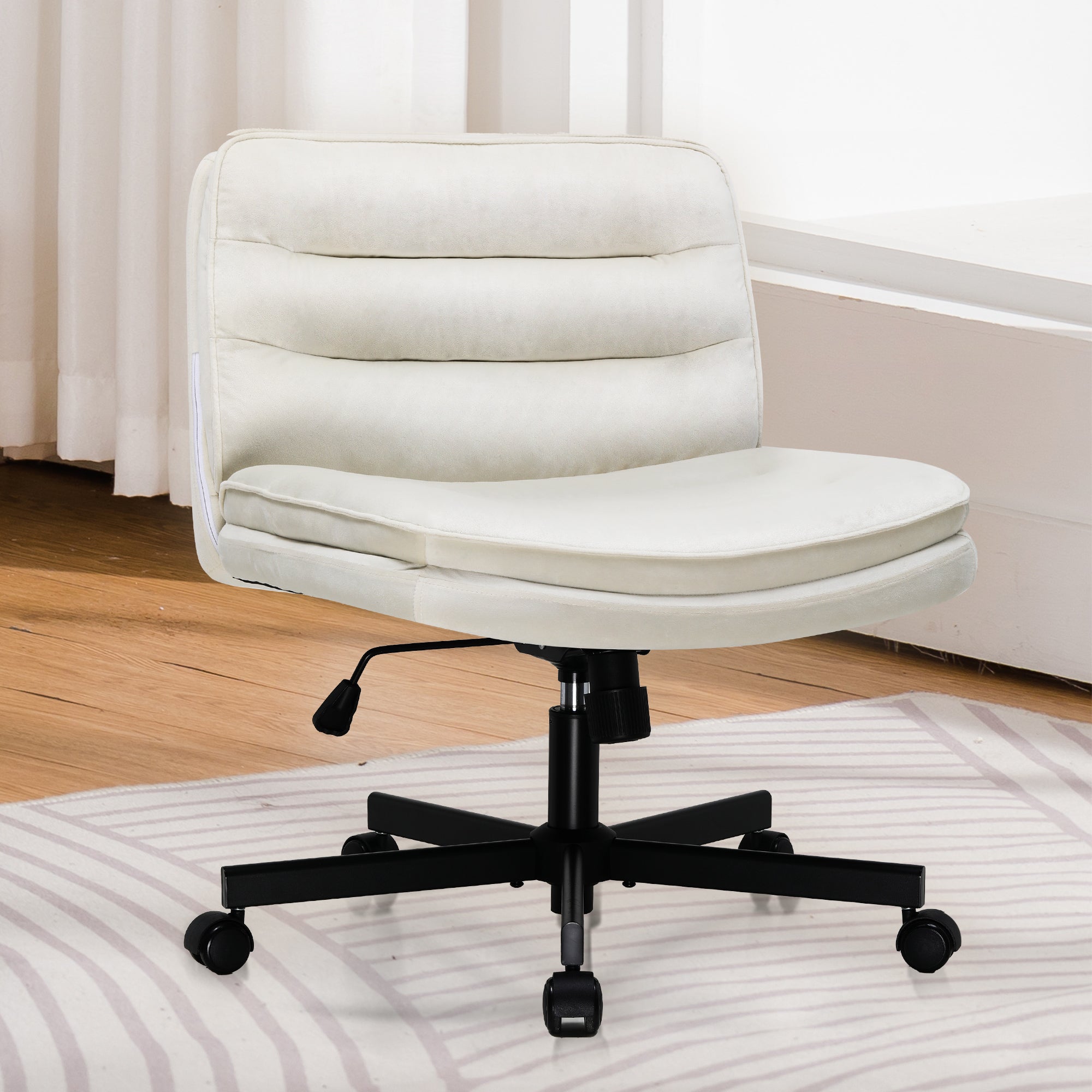 COMHOMA Armless Adjustable Criss Cross Vanity Computer Chair CH310