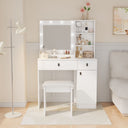 Vanity Desk with Lights, Vanity Set with Mirror, Makeup Vanity Desk with Large Drawers & Three Level Storage Dreeser, Vanitys/Vanities with 3 Lights Brightness Adjustable for Bedroom, White
