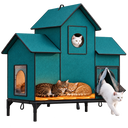 LUCKLIFE® Extra Large Heated Cat House for Outside, 100% Weatherproof, 27.9"W x 16.5"D x 32.7"H, PET07