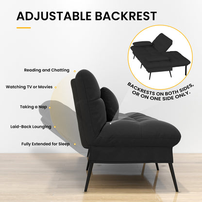 COMHOMA Convertible Futon Sofa Bed with Adjustable Backrest B001
