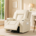 COMHOMA PU Leather Swivel Rocker Recliner With Cup Holders H7134