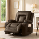COMHOMA PU Leather Swivel Rocker Recliner With Cup Holders H7134
