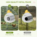 COMHOMA Large Metal Chicken Coop with Waterproof Roof & Lockable Door OT-GD06