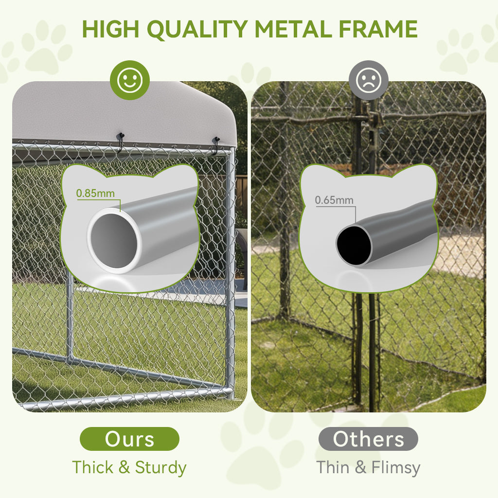 [SUMMER CLEARANCE] 7.5'x7.5'/11'*15' COMHOMA® Outdoor Dog Kennel with All Weather Resistant Roof OT-GD05-2