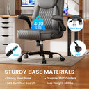 Cloudrest Pro Rocking Leather Office Chair with Back Support and Adjustable Armrests, for Short People Use CH228