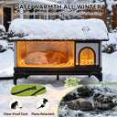 LUCKLIFE® Heated Outdoor Cat House, Weatherproof Shelter with Heating Pad, Winter Use PET06