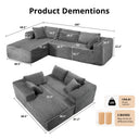 COMHOMA Modular Sectional Couch with L/R-Shape Chaise, Corduroy Upholstery & No Assembly Required B10
