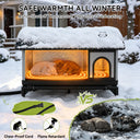 LUCKLIFE® Heated Outdoor Cat House, Weatherproof Shelter with Heating Pad, Winter Use PET06