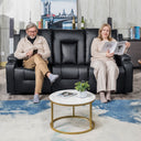 COMHOMA PU Massage Recliner with Swivel, Heat & Cup Holders H7134