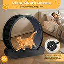 LUCKLIFE® 40" Metal Large Cat Exercise Wheel with Detachable Carpet & Teaser/Stickers, PET-CEW